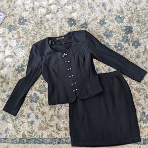 St. John Santana Crystal Elegant Black Skirt Set